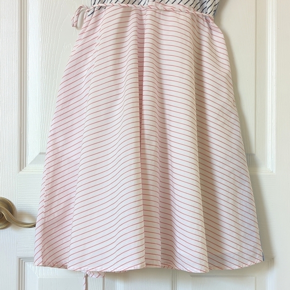 Joie Editha Striped Colorblock Sleeveless V-neck A-Line Mini Wrap Dress Medium - Picture 15 of 16